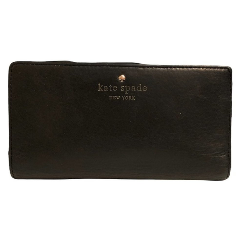 Kate Spade Darcy Large Slim Bifold Wallet Black Leather PWRU 2182 L141